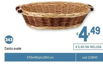 Metro Cesto ovale offerta