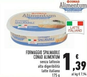 Conad Conad - formaggio spalmabile ac alimentum 175 g(ml) offerta