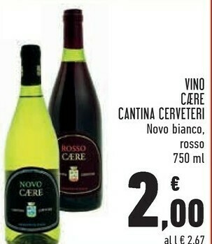 Conad Cantina cerveteri vino caere novo bianco/ rosso offerta