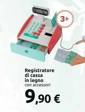 Carrefour Market Registratore di cassa in legno con accessori offerta