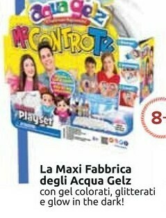 Carrefour La maxi fabbrica degli acqua gelz con gel colorati glitterati e glow in the dark offerta
