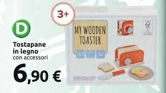 Carrefour Market Tostapane in legno con accessori offerta