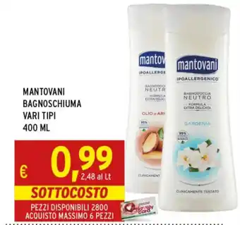 Gecop MANTOVANI BAGNOSCHIUMA VARI TIPI 400 ML offerta