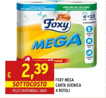 Gecop FOXY MEGA CARTA IGIENICA 4 ROTOLI offerta