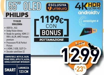 Unieuro 55oled806/12 tv 139,7 cm (55") 4k ultra hd smart tv wi-fi grigio offerta
