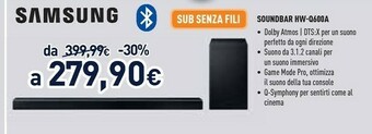 Unieuro Hw-q600a nero 3.1.2 canali offerta