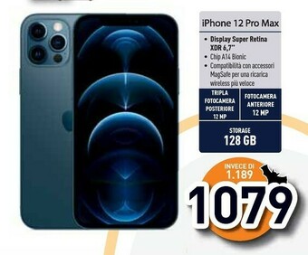 Unieuro Iphone 12 pro max 128gb - argento offerta