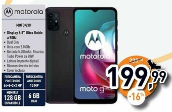 Unieuro Moto g30 16,5 cm (6.5") doppia sim android 11 4g usb tipo-c 6 gb 128 gb 5000 mah nero offerta