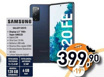 Unieuro Galaxy s20 15,8 cm (6.2") android 10.0 4g usb tipo-c 8 gb 128 gb 4000 mah bianco offerta