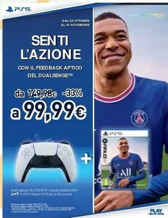 Unieuro Fifa 22 ps5 + controller dualsense offerta