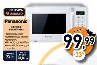 Unieuro Microonde nnk35hwmebg offerta