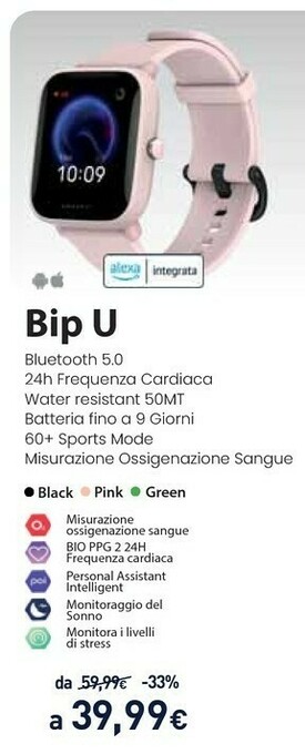 Unieuro Bip u 3,63 cm (1.43") 40 mm tft rosa offerta