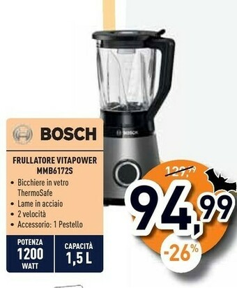 Unieuro Mmb6172s frullatore frullatore da tavolo nero, acciaio inossidabile 1200 w offerta