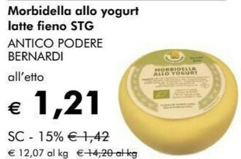 NaturaSì Antico podere bernardi morbidella allo yogurt latte fieno stg offerta