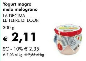 NaturaSì Yogurt magro mela melagrano 300 g offerta