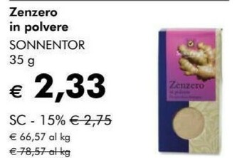 Sonnentor zenzero in polvere 35 g
