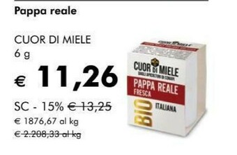NaturaSì Cuor di miele pappa reale 6 g offerta