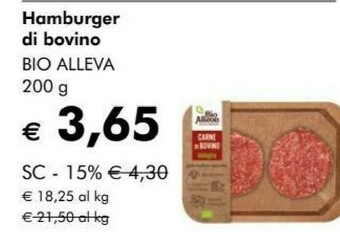 NaturaSì Hamburger offerta