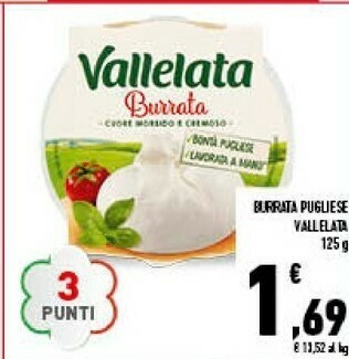 Conad City Burrata pugliese 125 g offerta