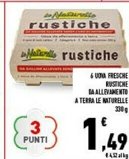 Conad City 6 uova fresche rustiche da allevamento a terra offerta