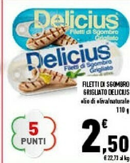 Conad City Filetti di sgombro grigliato al naturale 110 g(ml) offerta