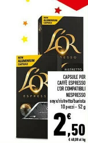 L'or capsule per caffe espresso compatibili