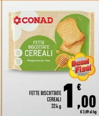 Conad Conad - fette biscottate cereali 324 g(ml) offerta