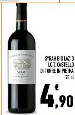 Conad Syrah bio lazio i.g.t castello di torre in pietra offerta