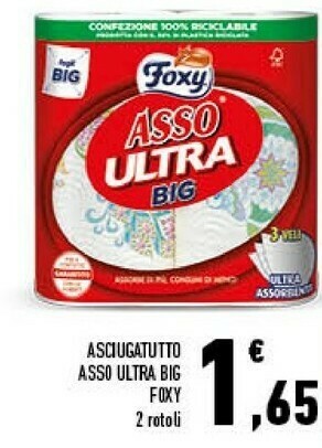 Conad Superstore Asciugatutto asso ultra big 2 rotoli offerta