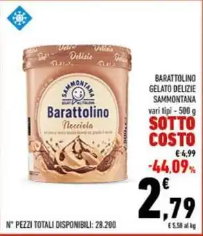 Conad BARATTOLINO GELATO DELIZIE SAMMONTANA vari tipi - 500 g offerta