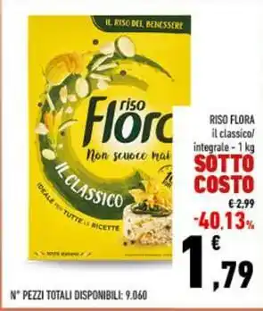 Conad RISO FLORA il classico! integrale - 1 kg offerta