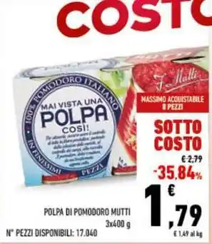 Conad POLPA DI POMODORO MUTTI offerta