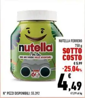 Conad NUTELLA FERRERO 750 g offerta