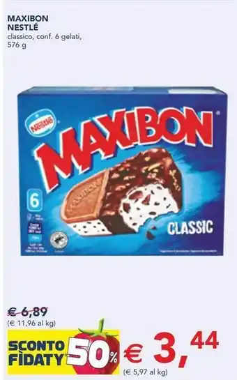 Esselunga MAXIBON NESTLÉ classico, conf. 6 gelati, 576 g offerta