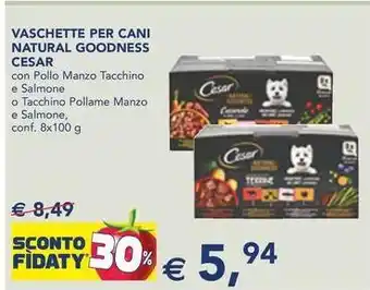 Esselunga VASCHETTE PER CANI NATURAL GOODNESS CESAR offerta