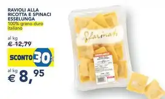 Esselunga RAVIOLI ALLA RICOTTA E SPINACI ESSELUNGA offerta