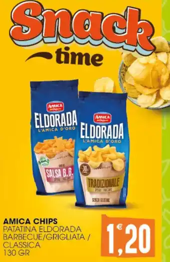 SpesAmica AMICA CHIPS PATATINA ELDORADA BARBECUE/GRIGLIATA / CLASSICA 130 GR offerta