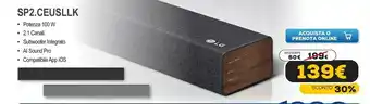 Euronics Sp2.ceusllk altoparlante soundbar grigio 2.1 canali 100 w offerta