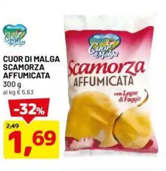 DPiù CUOR DI MALGA SCAMORZA AFFUMICATA 300 g offerta