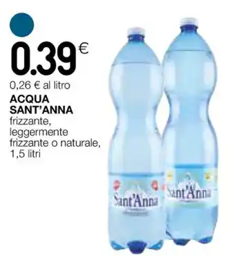 Coop ACQUA SANT'ANNA frizzante, leggermente frizzante o naturale, 1,5 litri offerta