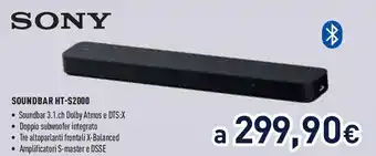 Unieuro SONY SOUNDBAR HT-S2000 offerta