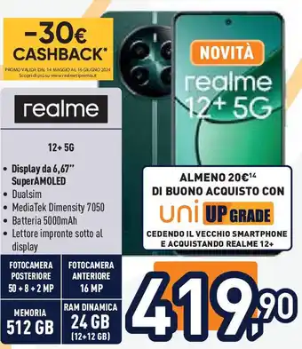 Unieuro realme 12+5G offerta