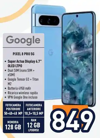 Unieuro Google PIXEL 8 PRO 5G offerta