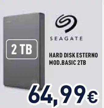 Unieuro SEAGATE HARD DISK ESTERNO MOD.BASIC 2TB offerta