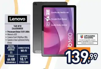 Unieuro Lenovo TAB M10 ZAAEOOOOSE offerta