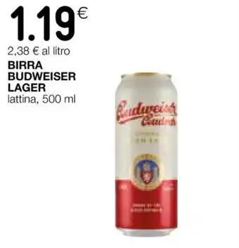 Coop BIRRA BUDWEISER LAGER lattina, 500 ml offerta