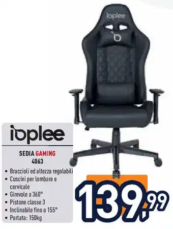 Unieuro ioplee SEDIA GAMING 4063 offerta