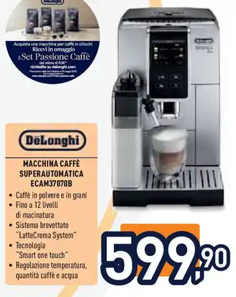 Unieuro DeLonghi MACCHINA CAFFÈ SUPERAUTOMATICA ECAM37070B offerta