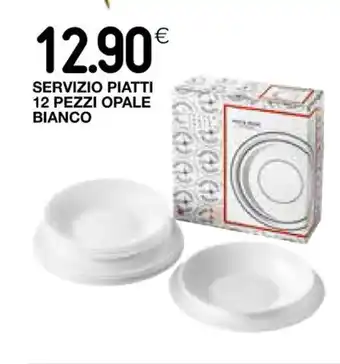 Coop SERVIZIO PIATTI 12 PEZZI OPALE BIANCO offerta
