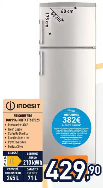 Unieuro Indesit FRIGORIFERO DOPPIA PORTA IT60732S offerta